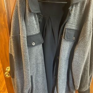 Free People Ruby blue/navy Fleece shacket
